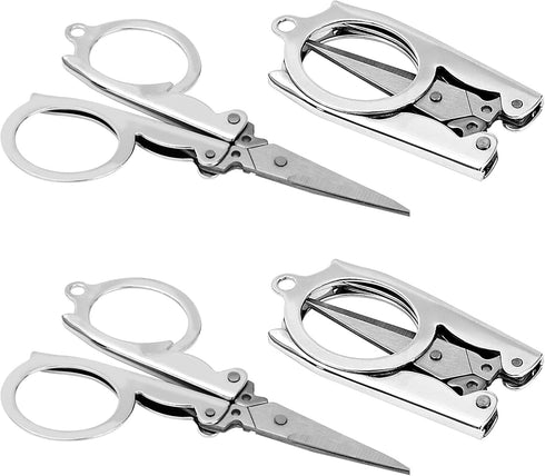 Folding Scissors Travel Scissors Pocket Scissors Small Foldable Scissors Perfect For Family Travel Craft Camping Outdoor (4 Pcs)*...