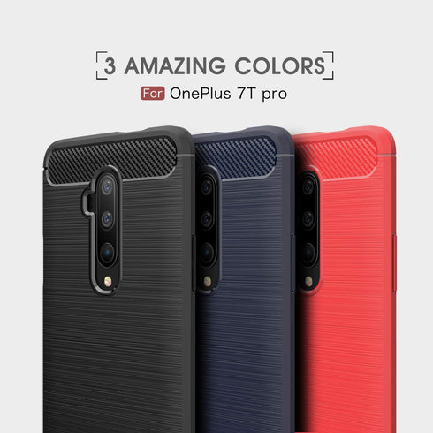 Case Compatible with OnePlus 7T Pro Case, Carbon Fiber Texture Design Cover Anti-Scratch Shock Absorption Case for OnePlus 7T Pro (Black)...