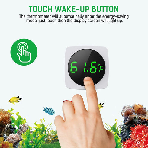 Aquarium Thermometer, LED Digital Fish Tank Thermometer High Accurate to ±0.9?, Aquarium Fish Tank Accessories for Betta, Goldfish, Axolotl, or Aq...