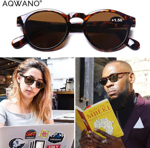 AQWANO 3 Pack Bifocal Reading Sunglasses for Women Men Outdoor Sunglasses Fashion Bifocal Sun Readers with Spring Hinge, 1.0...