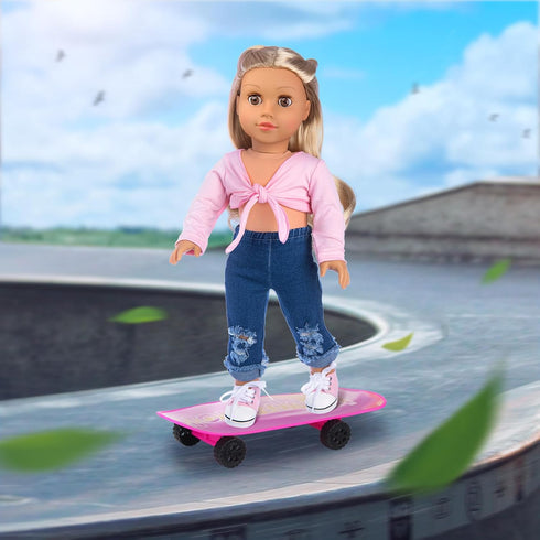 ZITA ELEMENT 18 Inch Girl Doll Scooter Skateboard Clothes and Accessories - 18 Inch Doll Clothes Set Sport Shoes Scooter and Other Outdoor Sport S...