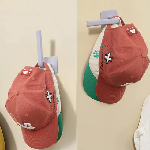 Hat Rack for Baseball Caps Adhesive Hat Hooks for Wall, Hat Hanger Storage Baseball Cap Organizer, No Drilling Strong Hat Holder for Door, Closet,...