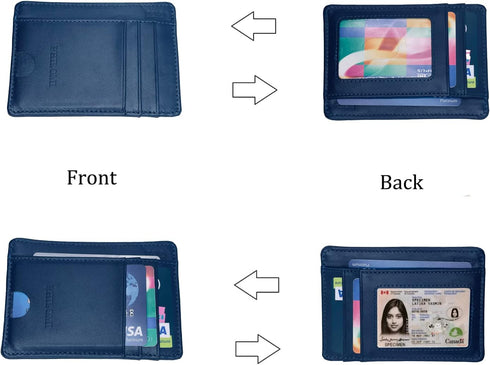 Slim Minimalist Leather Wallet, Front Pocket Wallets,RFID Blocking,Credit Card Holder for Men&Women...