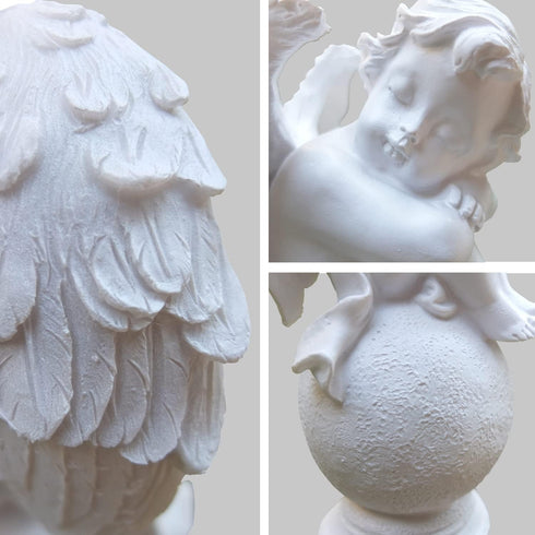 Solar Garden Statues Light, Lovely Waterproof Angel Boy Statues Light for Gravesite Decorations, Memorial Gift...