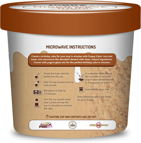 Cuppy Cake Microwave Cake in a Cup for Dogs, Just Add Water and Microwave (Peanut Butter Flavor 2 pack) Made in USA...