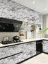 Decoroom Black and White Marble Contact Paper 17.7 in X 197 in, Waterproof Kitchen Countertop Peel and Stick Wallpaper, Self Adhesive Marble Conta...