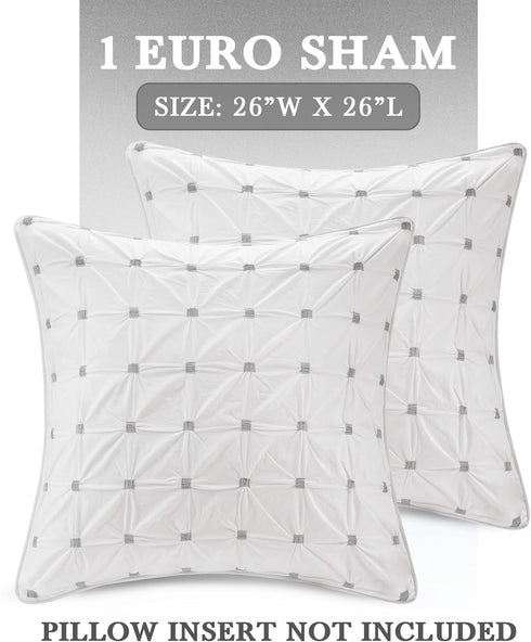 INK+IVY Pillow Euro Sham, 26"x26", Bow-tie White...