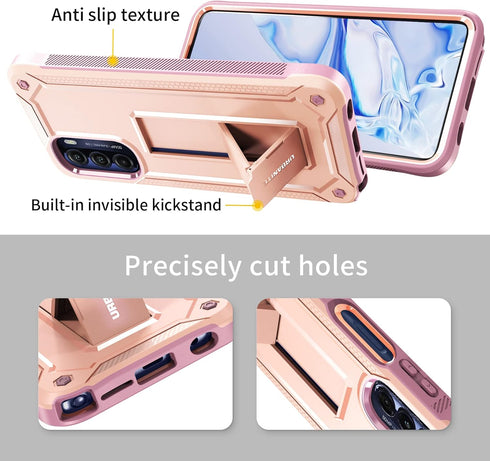 URBANITE for Motorola Moto G Stylus 5G (2022) Case, Military Grade Rugged Shockproof Protective Cover with Screen Protector and Kickstand (Pink)...