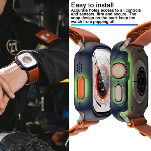 3+3 Pack case for Apple Watch Screen Protector Series 9 Series 8 Ultra 49mm with Tempered Glass, waterproof, Scratch Resistant, Protect Bumper Cov...