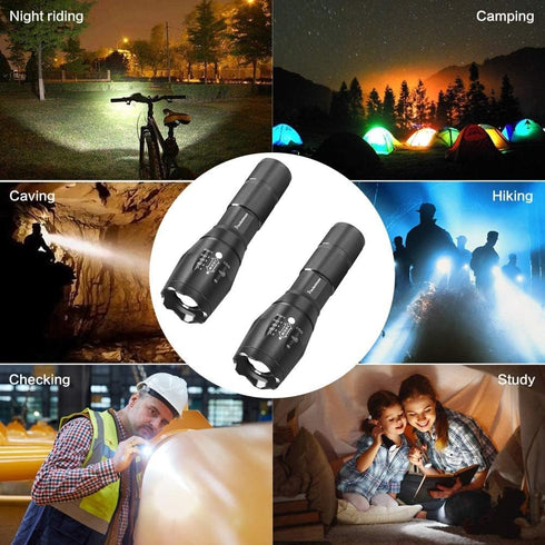 MODOAO 3pack Super Bright Flashlights High Lumens LED Flashlight with Zoomable Beam - Mini Flashlights for Camping, Hiking, Dog Walking - Powerful...