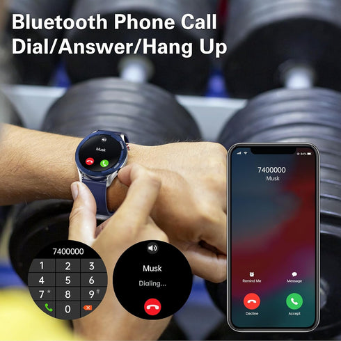 BRIBEJAT Smart Watch for Men Compatible with Samsung iPhone Android Phones (Dial/Answer Calls) Built-in Music Player Activity Tracker, Real-time H...