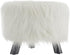 Linon Flokati Foot, 16-Inch, White Stool, 16"W x 16"D x 12.6"H,...