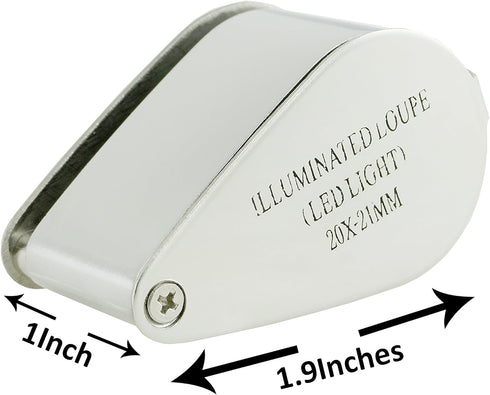 Loupe-LED Illuminated Jewelers Eye Loupe 20x, 21mm with Kare and Kind Retail Package(20x21mm)...