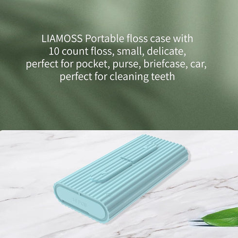 Dental Floss Picks Portable Case-20 Count Pocket-Sized Professional Flosser Dispenser-LIAMOSS Superfine Toothpicks Sticks-Best Dental Oral Care(Bl...