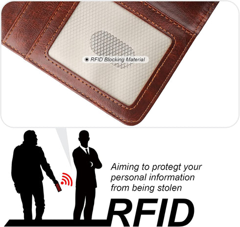 Bocasal Detachable Wallet Case for iPhone 13 RFID Blocking Card Slots Holder Premium PU Leather Magnetic Kickstand Shockproof Wrist Strap Removabl...