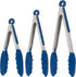 Silicone Kitchen Tongs with Silicone Tips, Set of 3 Heat Resistant Tongs for Serving Food, 7-Inch, 9-Inch, 12-Inch Locking Silicone Tongs for Cook...
