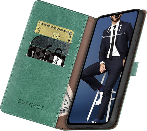 SUANPOT for Samsung Galaxy S10+/S10 Plus 6.4” with RFID Blocking Wallet case Credit Card Holder,PU Leather Flip Folio Book Phone case Cover Women ...
