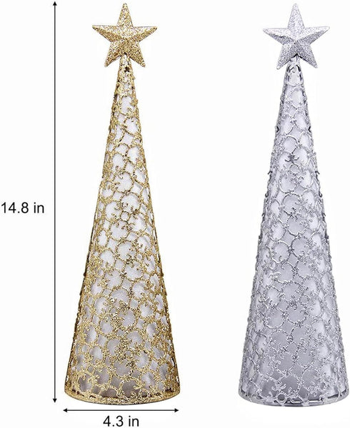 Juegoal Lighted Christmas Table Decorations with Star and 10 LED Lights Battery Operated, Indoor Xmas Thanksgiving Holiday Wedding Party Tabletop ...