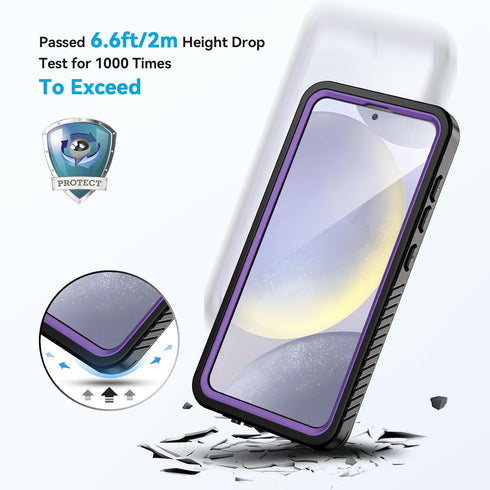 Lanhiem for Samsung Galaxy S24 Case, IP68 Waterproof Dustproof, Built-in Screen Protector, Rugged Full Body Shockproof Protective Cover for Galaxy...