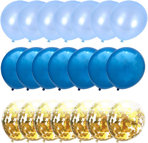 Confetti Balloons Gold Blue Metallic Balloon Wedding Baby Bridal Shower Birthday Party Favor Suppliers 12inch 50packs...
