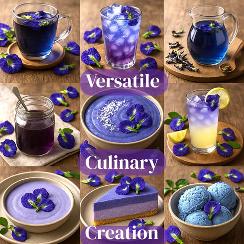 Organic Butterfly Pea Flowers - Healthy Herbal Loose Leaf Blue Tea - Natural Food Coloring - Caffeine Free 1.75OZ...