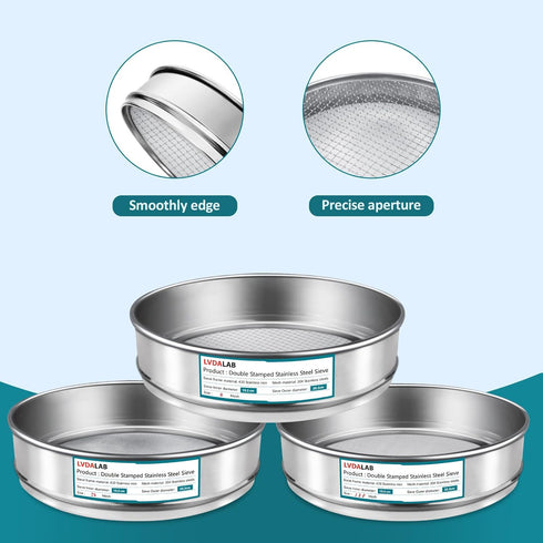 304 Stainless Steel Mesh Lab Sieve, 4(4.75mm) Mesh Aperture Test Sieve, 7.9Inch(20cm) Diameter Analysis Sample Test Sieves for Industrial Laborato...