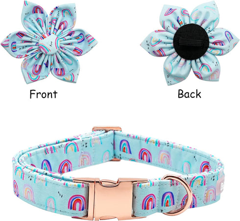 Dog Collar with Flower, Summer Fruit Adjustable Dog Flower Bow Collar Female Girl Pet Collar Cute Flowers Duarble Dog Collars for Medium Dog...