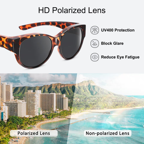 Br’Guras Oversized Polarized Fit over Sunglasses Over Glasses for Men and Women...