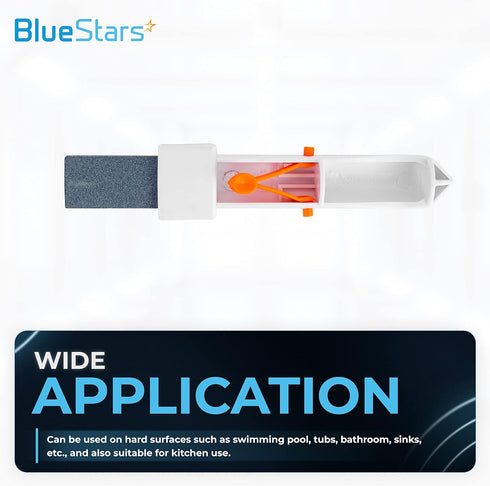 BlueStars 4-Pack Pool Pumice Stone with EZ-Clip Handle Pumice Sticks Stone - Clean Remove Rust Stains on Tiles, Scrub Debris Off Walls, Floors, St...