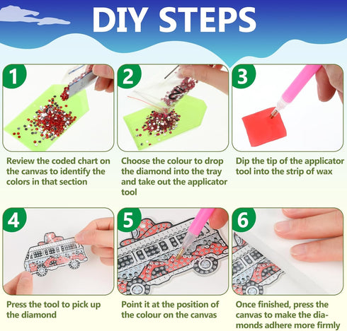 Siifert 20 Pcs Camping Diamond Painting Keychain Kits with Tools 5D DIY Diamond Art Pendants Cute Hanging Camping Drill Diamond Painting Key Chain...