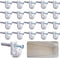25 Pcs White Down Wall Clips- Wire Shelf Brackets Loop Clips- Closet Maid Support Brackets- Plastic Closet Shelves Clips Screws and Expansion Tube...