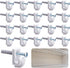25 Pcs White Down Wall Clips- Wire Shelf Brackets Loop Clips- Closet Maid Support Brackets- Plastic Closet Shelves Clips Screws and Expansion Tube...