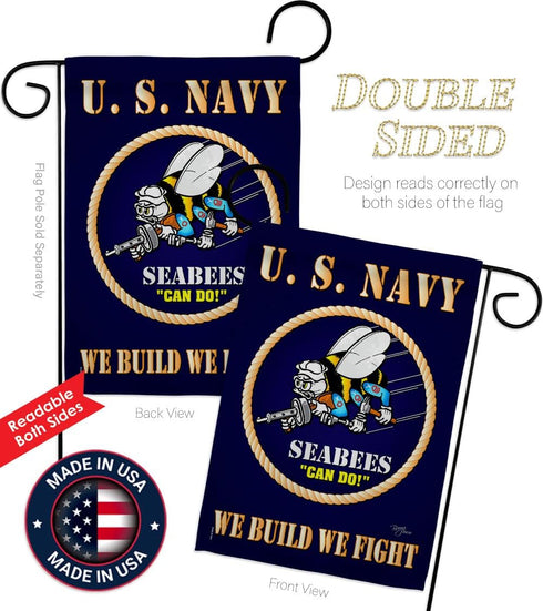 Sea Bees Garden Flag Home Decor Armed Forces United State American Decorations Military Memorabilia Remembrance Wall Tapestry Retire Outdoor Memor...