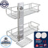 BATHBEYOND Shower Caddy Suction Cup Tier Shower Shelf - Adjustable Shower Caddy 400 Stainless Steel No-Drilling and Extra Adhesive Sticker for Mor...