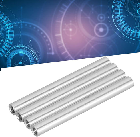 4PCs Aluminum Standoffs Round Tube Extension Support Round Sleeve Connector Rod Bar Stud Tube Nut M4 x 0.7mm Female Threads 60mm Length Robotics A...
