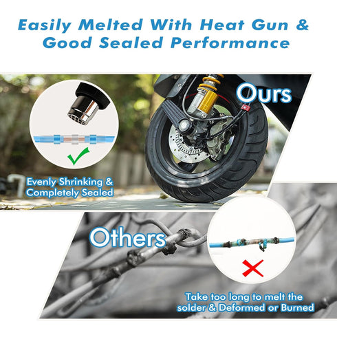 200PCS Solder Seal Wire Connectors, Marine Grade Heat Shrink Butt Connector Kit, Waterproof and Insulated Electrical Wire Terminals, Solder Sleeve...