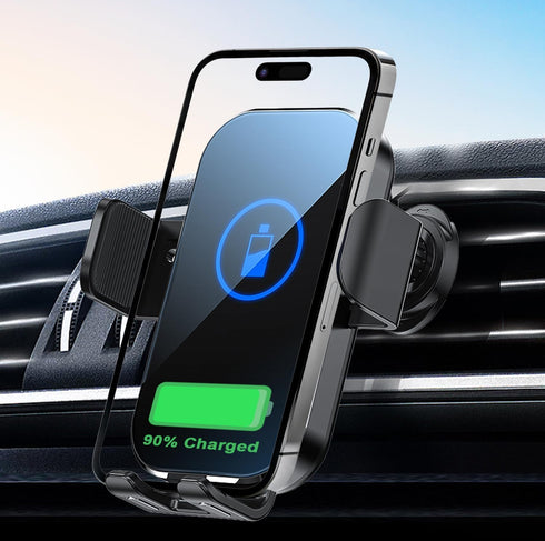 Wireless Car Charger Mount, 15W Fast Charging Auto Clamping Car Charger Holder for iPhone/Samsung for iPhone 15 14 13 12 11 Pro,Samsung Galaxy S23...