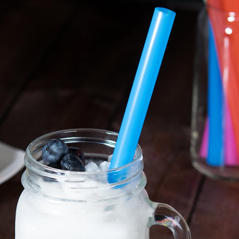 100 Extra Large Plastic Bubble Tea Smoothie Straws, 1/2" Wide X 8 1/2" Long Boba Straws...