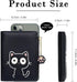 CONISY Cute Wallets for Women, Leather RFID Blocking Small Bifold Wallet with Zipper Coin Purse for Girls and Ladies Womens Wallet (Cat Black)...