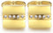 HONEY BEAR Gold Square Crystal Cufflinks for Mens Shirt Steel Wedding Gift...