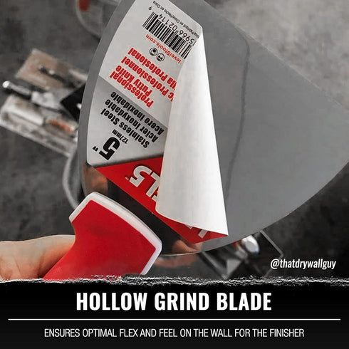 3" Soft-Grip Stainless Steel Drywall Joint Knife - LEVEL5 | Pro-Grade | Comfortable Finishing Hand Tool | Metal Hammer End | Sheetrock Gyprock Pla...