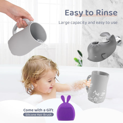 Baby Bath Rinse Cup - Shampoo & Body Washing Rinser Cup - Easy Grip Bathing Scoop for Infants with Comfortable Handle for Seamless Soap and Shampo...