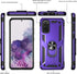 Androgate for Samsung Galaxy S20 FE Case with Glass Screen Protectors, Military-Grade Metal Ring Holder Kickstand 15ft Drop Tested Shockproof Cove...