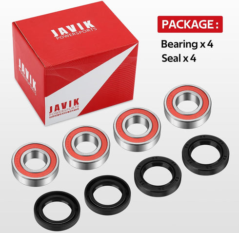 Front Wheel Hub Bearings Seals for Honda Recon 250 TRX250 1997-2022 Rancher 350 2x4 2000-2006 TRX200 1990-1997, OEM# 91053-HC4-003 91053-HC4-000 9...