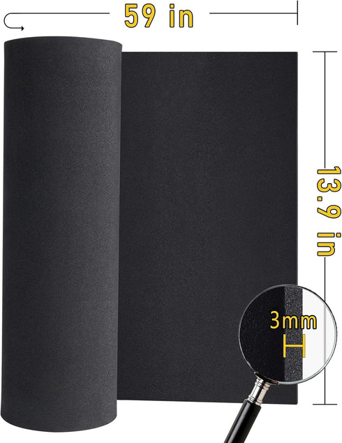 2-Pack Black Eva Foam Cosplay Sheets roll, Premium eva Craft Foam 3mm Thick, 13.9" x 59", High Density 86kg/m3 for Cosplay Costume, Crafts, DIY Pr...