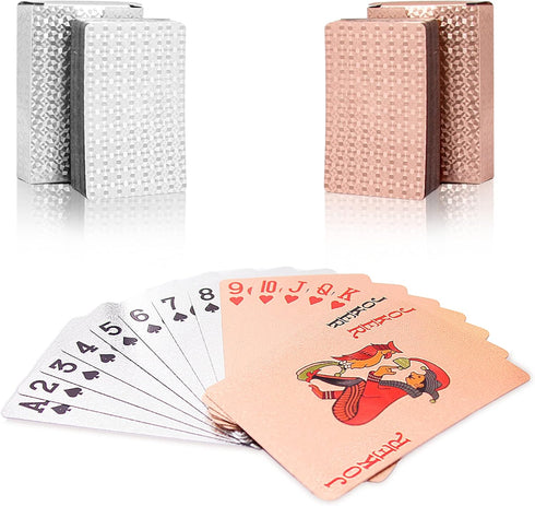 2 Packs Standard Playing Card Decks - Waterproof Plastic Poker Cards for Texas Hold'em, Blackjack, Euchre, Canasta Card Game,Gin Rummy, Baccarat...
