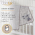 Baby Blanket | Unisex | Super Soft | with Elephant Embroidery on Blanket, Part of Jungle Animal Safari Nursery Collection Gray/Multicoloured, 30x4...