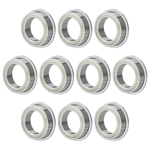 MF74ZZ 10PCS Flange Ball Bearing 4×7×2.5mm Double Metal Shielded Flanged Bearing Chrome Steel ABEC-1(P0) Z2 Miniature Deep Groove Ball Bearing for...