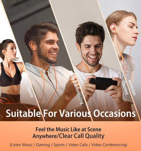 Wired Earbuds with Microphone, Wired Earphones in-Ear Headphones HiFi Stereo, Powerful Bass and Crystal Clear Audio, Compatible with iPhone, Andro...