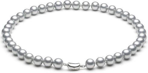 Seashell Pearl Necklace Single-Strand Handmade Beaded Necklaces for Ladies Dainty Faux Pearl Wedding Jewelry for Brides 18”...